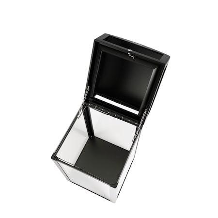 Alpine Industries 40 gal Square Outdoor Can, Transparent, Steel + PC Panel, 21.25 in ALP471-40-CLR